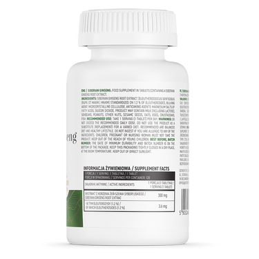 Sibirisk Ginseng, Veganske, 120 tabletter