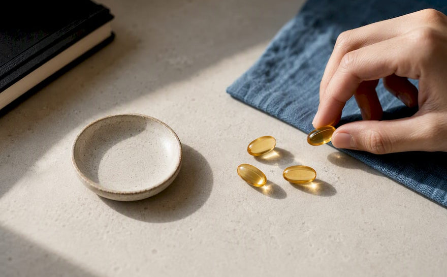 Anonymiserede omega-3 bløde kapsler klar til dosering