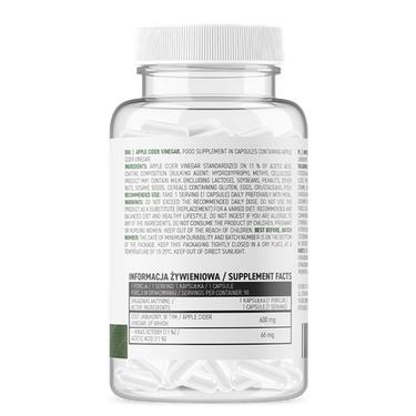 Æblecider eddike, Veganske, 90 Kapsler. Vægttabs Booster