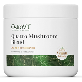 Quatro svampe-Mix. 4-svampe. Reishi, Lions Mane, Cordyceps og Chaga