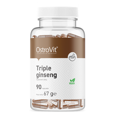 Triple Ginseng, Veganske, 90 kapsler