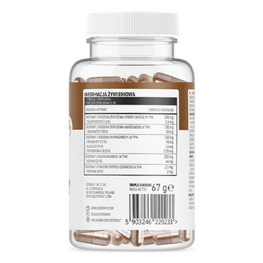 Triple Ginseng, Veganske, 90 kapsler