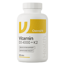 D-Vitamin D3 4000 IU, 100 mcg, + K2. 100 stk. tabletter