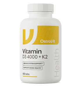 D-Vitamin D3 4000 IU, 100 mcg, + K2. 100 stk. tabletter