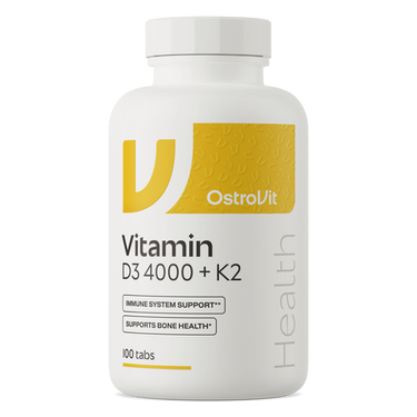 D-vitamin D3 4000 IE, 100 mcg, + K2. 110 st. tabletter