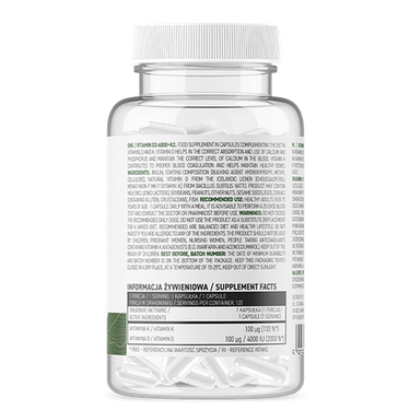 D-Vitamin D3 4000 IU, Veganske, 100 mcg, + K2. 120 kapsler.