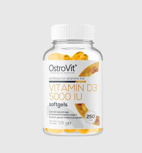 D-Vitamin D3 5000 IU, 250 styk soft gels kapsler
