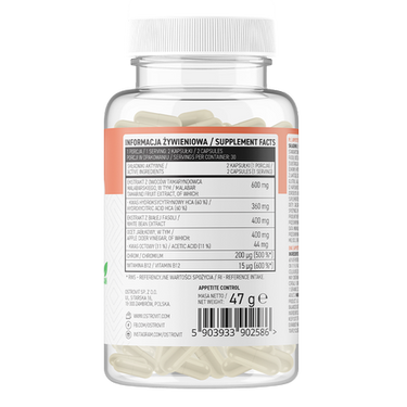 HCA Garcinia Cambogia, Appetitkontrol. Veganske, 60 kapsler
