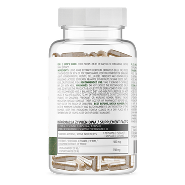 Lion's Mane, Hukommelses booster, 60 kapsler. Veganske (Kommer tilbage i uge 44!)