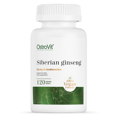 Sibirisk Ginseng, Veganske, 120 tabletter