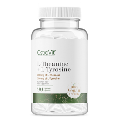 L-theanine+ L-Tyrosine, veganske. 90 kapsler