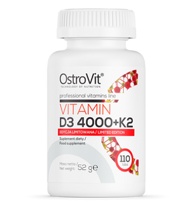 D-Vitamin D3 4000 IU, 100 mcg, + K2. 100 stk. tabletter