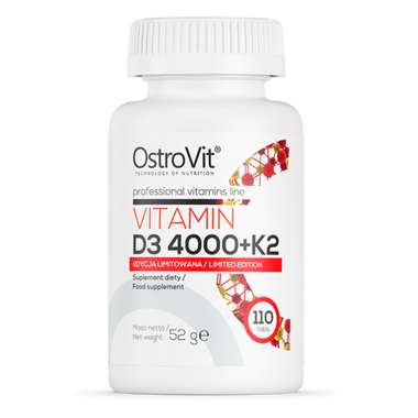 D-Vitamin D3 4000 IU, 100 mcg, + K2. 100 stk. tabletter